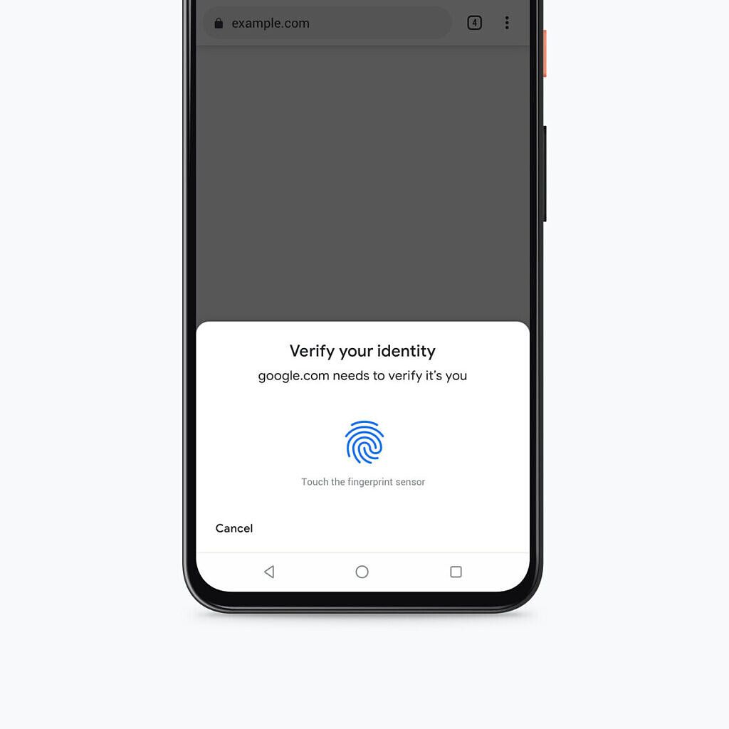 Google Chrome Biometric Authentication touch to fill