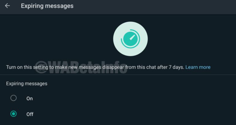 WhatsApp Expiring Messages