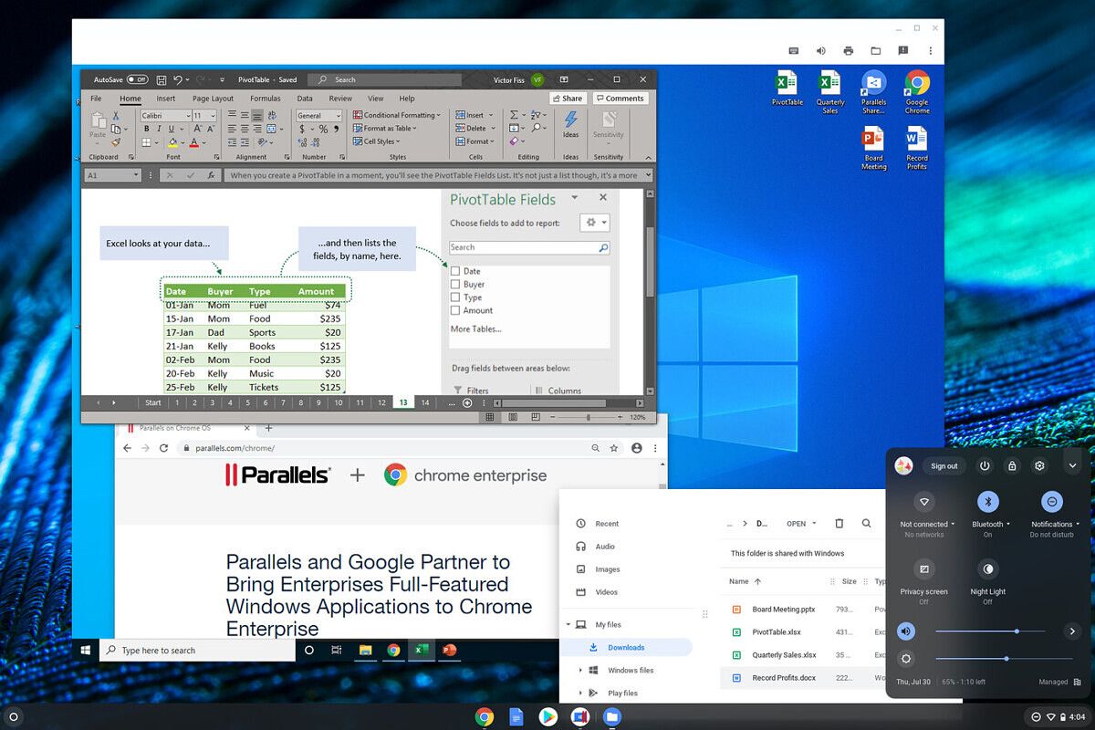 Windows app on Chromebooks via Parallels Desktop