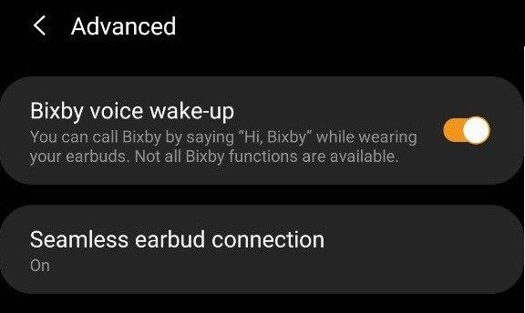 Galaxy Buds Live plugin Bixby voice wake-up