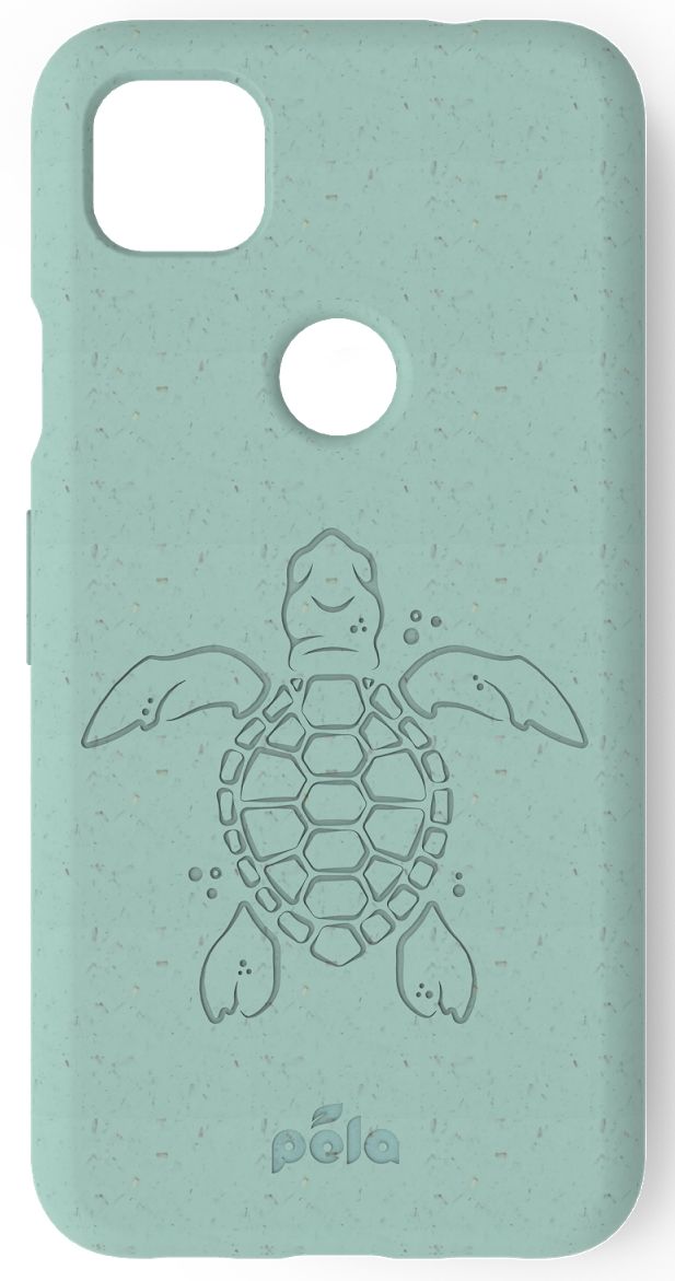 This is another official Google Pixel 4a case, that's made out of flax straw and compostable bioplastic. This case is available in three colors -- Green, Honey Bee, and Ocean Turtle.