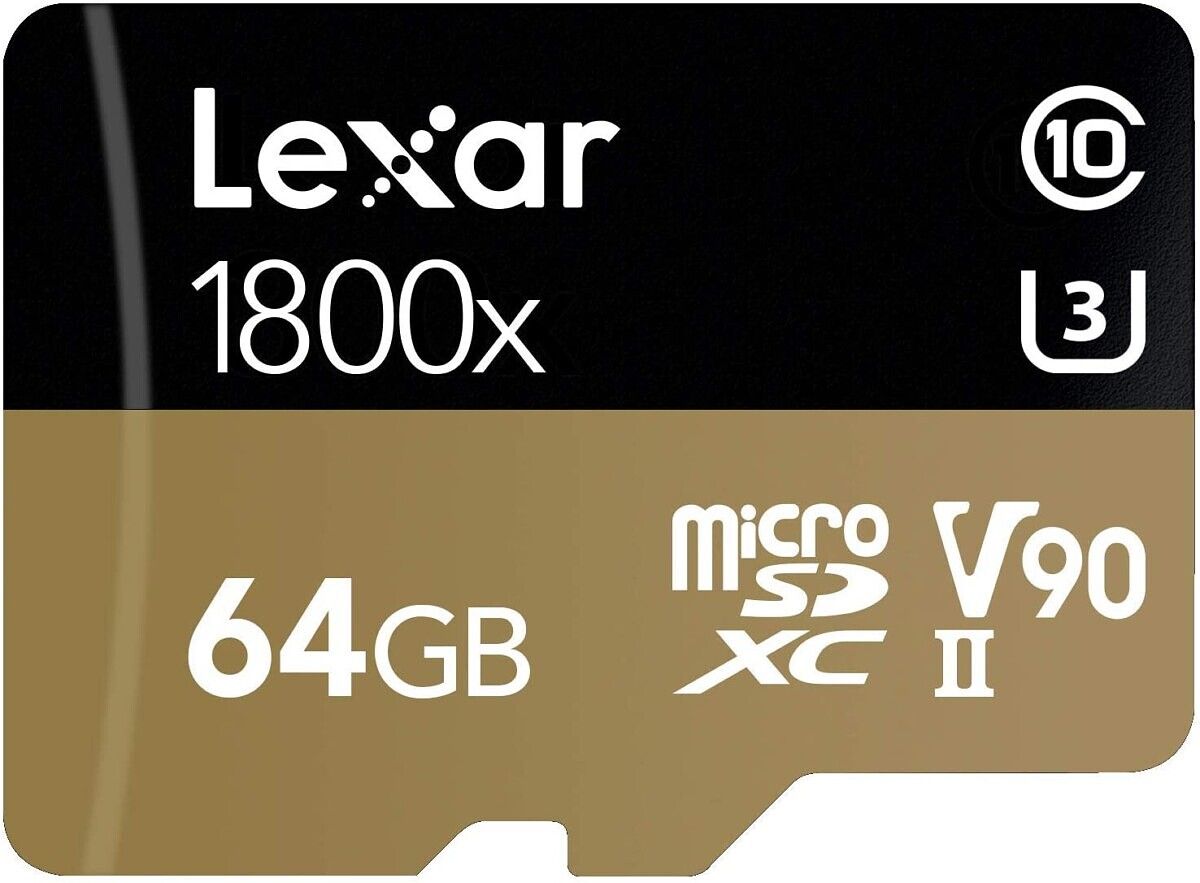 This is some of the fastest flash storage around. It's a V90 card capable of write speeds of up to 270MB/s. It even comes with a UHS-II microSD-to-SD adapter!