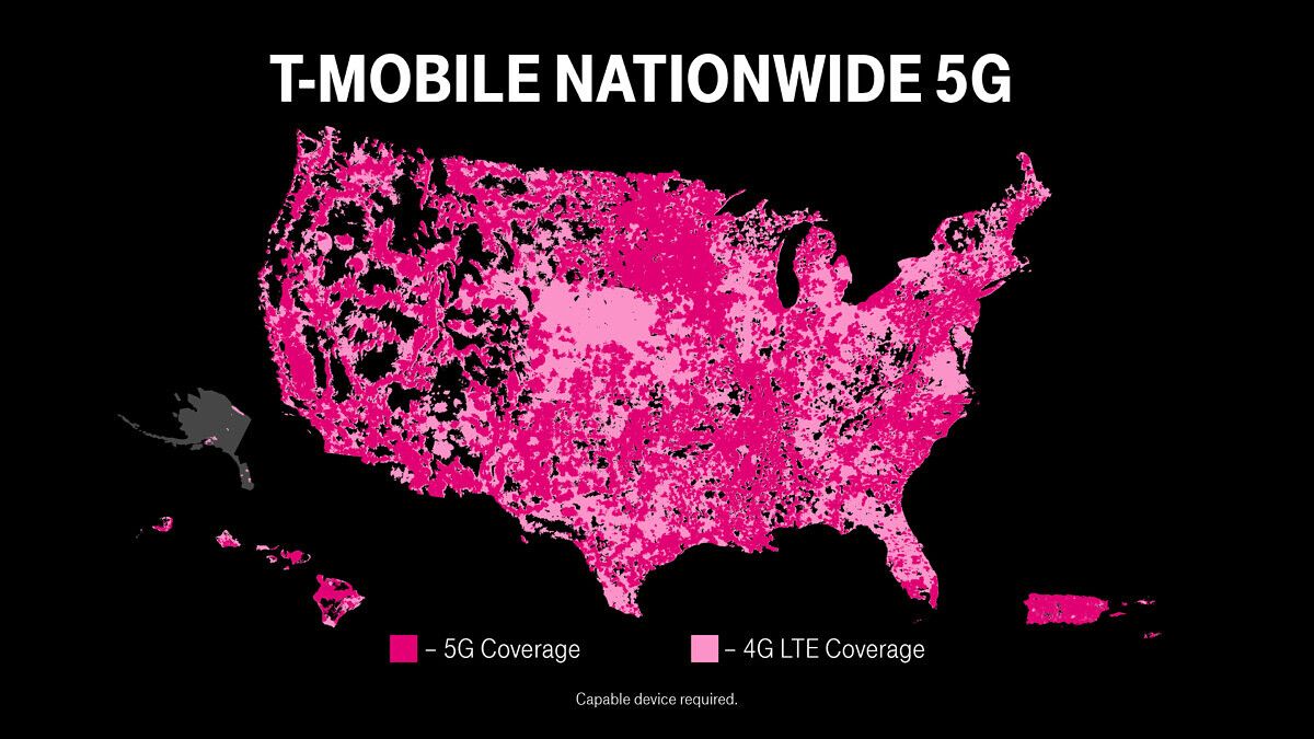 T-Mobile 5G and 4G LTE map