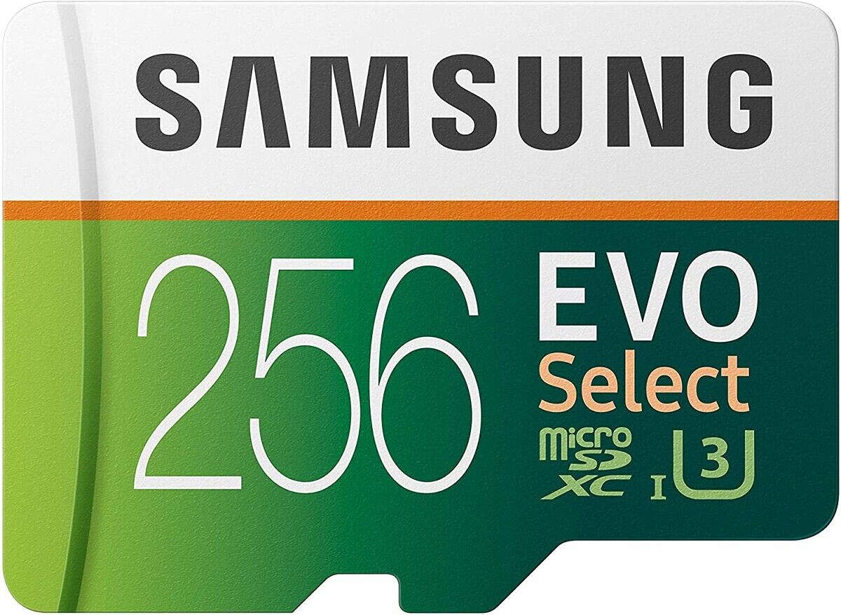 Need space, but not <em>that much</em> space? Grab this Samsung EVO Select 256GB microSD for $32. You won't be disappointed by its 100MB/s read and 90MB/s write speeds!