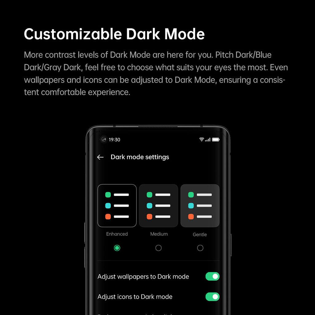 OPPO ColorOS 11 based on Android 11 Customizable Dark Mode