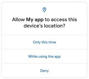 Android 11 one-time permission use for location