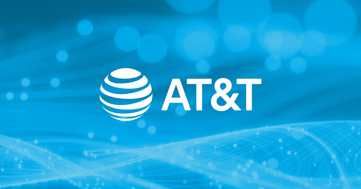 AT&T logo on blue background