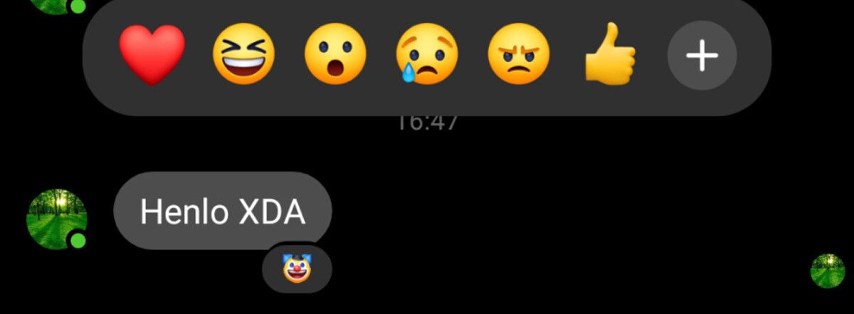 Facebook Messenger custom emoji reactions