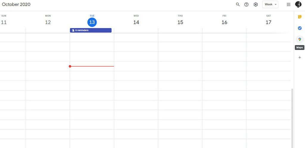 Google Maps icon in Google Calendar side panel