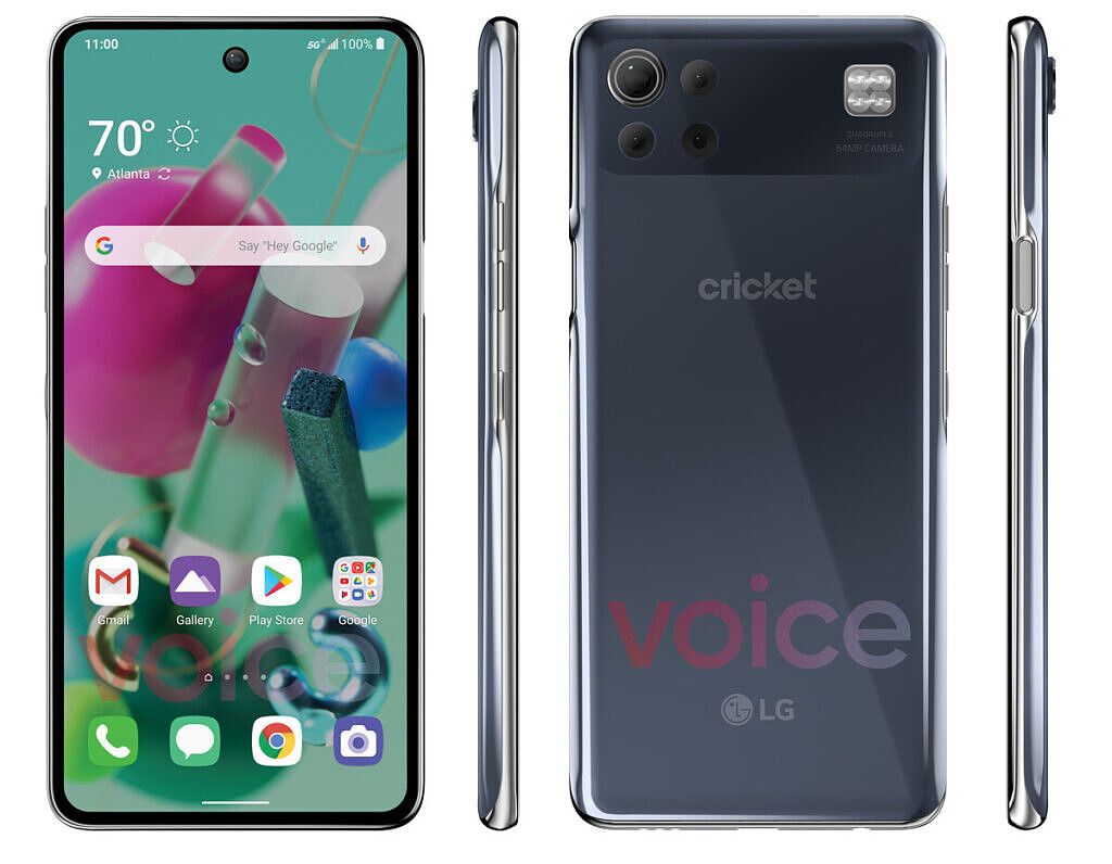 Leaked render of the LG K92 5G with Cricket branding