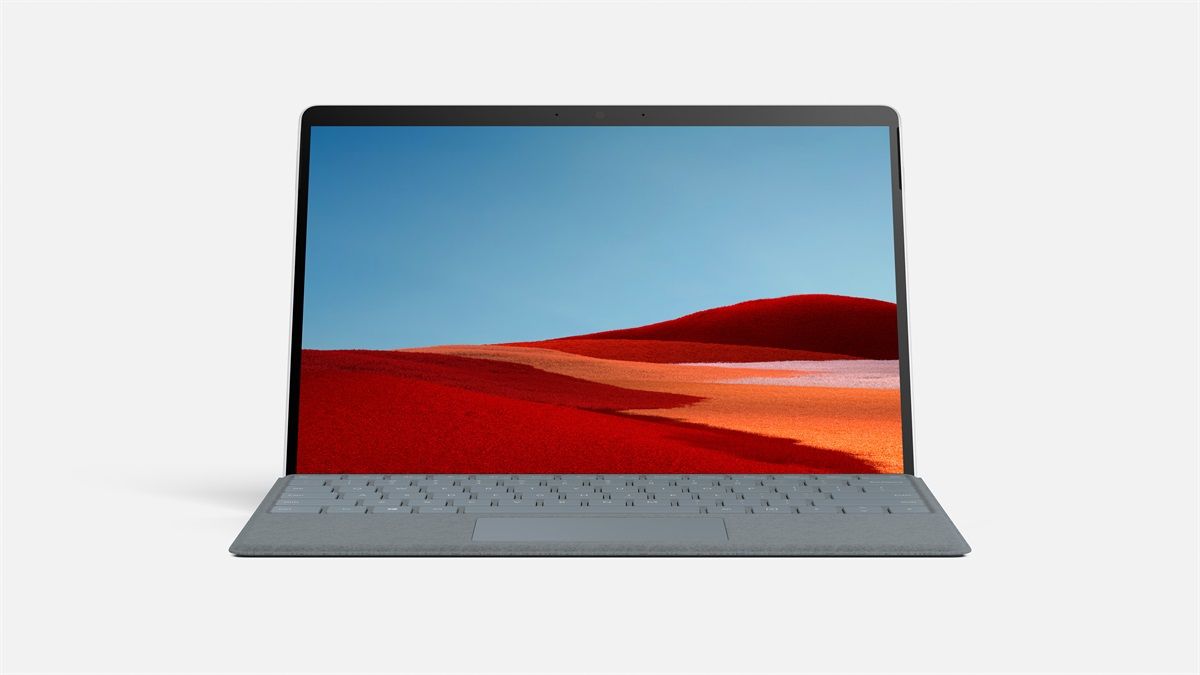 The Surface Pro X has a modern design and a 13 inch high-resolution display. In addition, it supports LTE (optional) for on-the-go connectivity and offers 15 hours of battery life thanks to its ARM-based chipset.