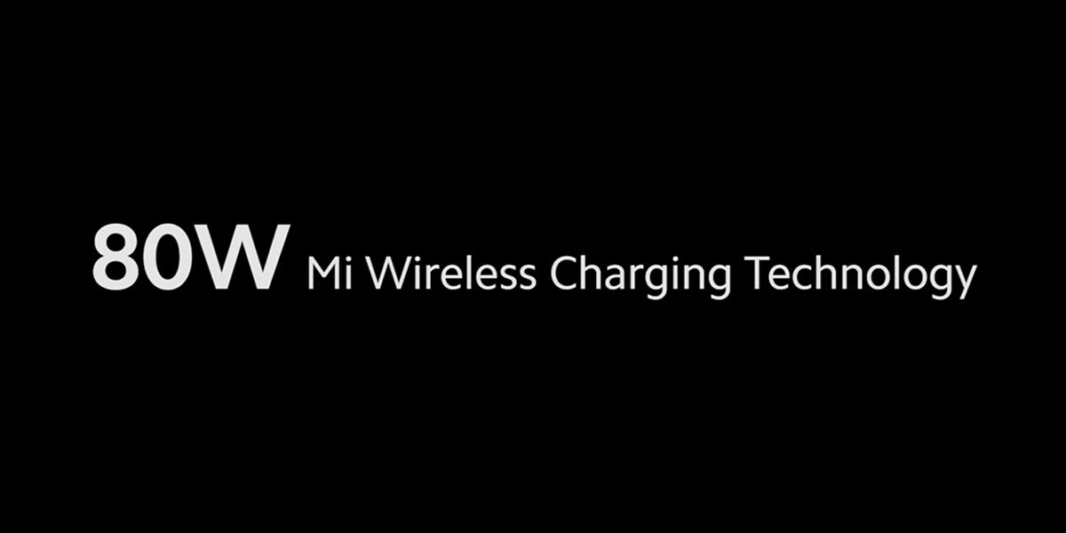 Xiaomi 80W Mi Wireless Charging Technology text on black background