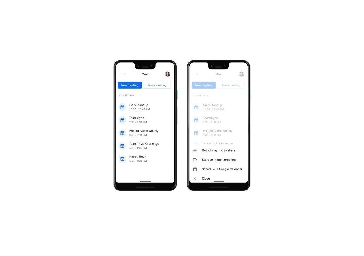 Google Meet updated UI Android