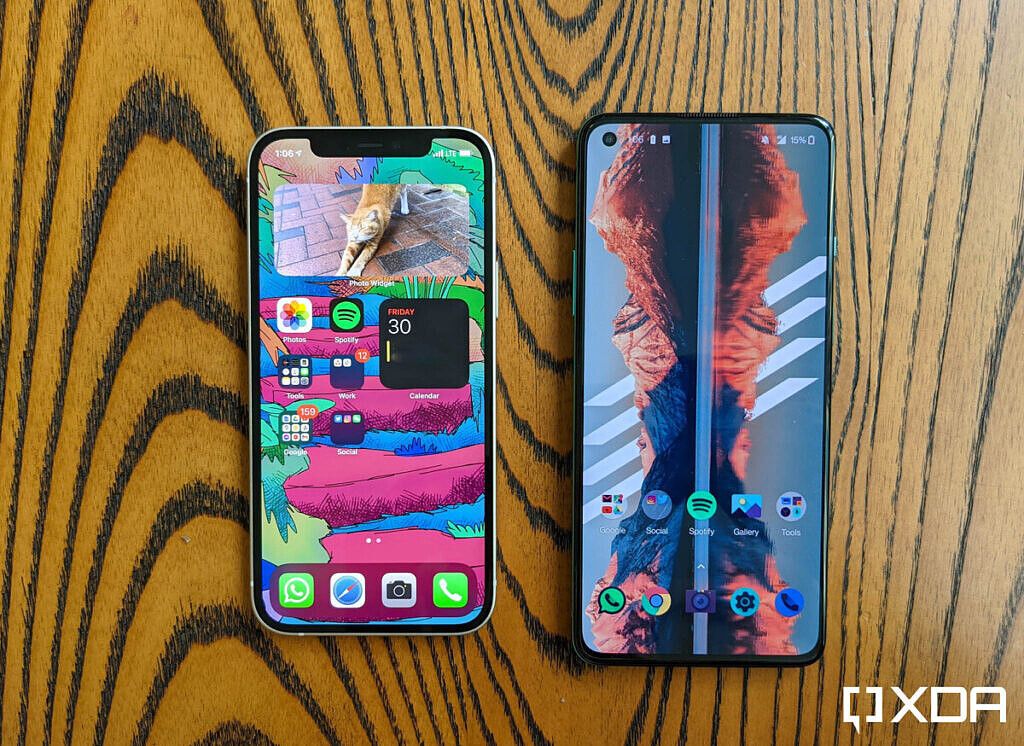 iPhone 12 and OnePlus 8T's display