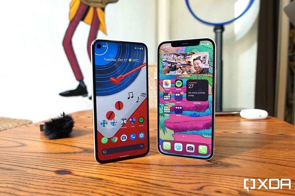 The iPhone 12 and the Google Pixel 5 face off