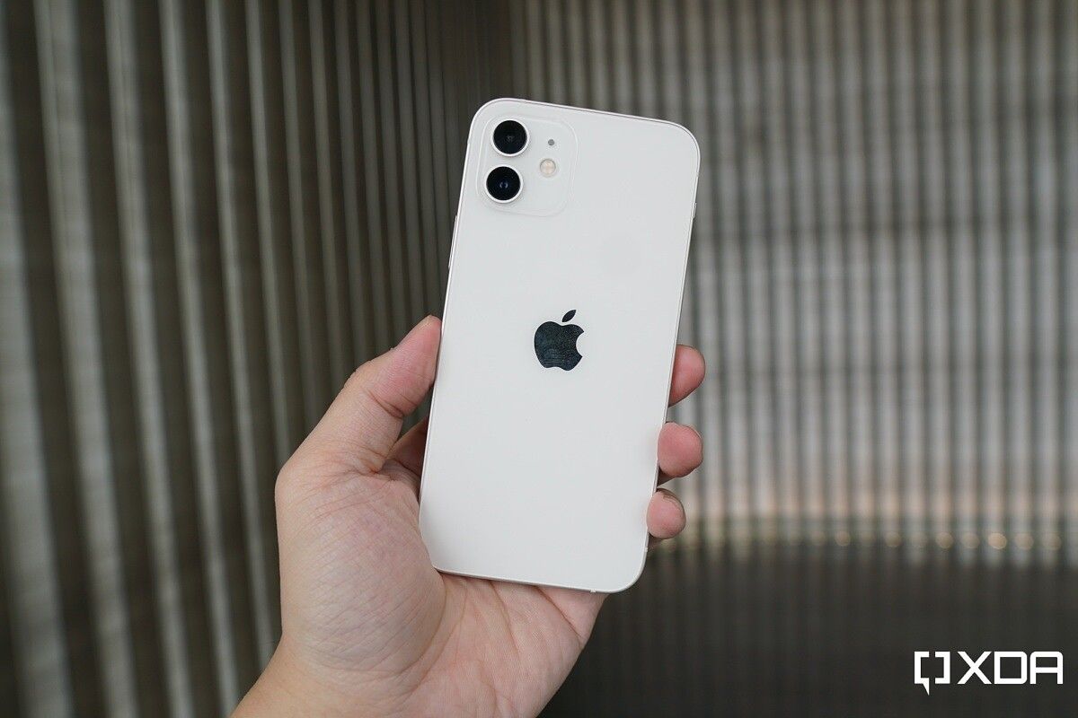 The iPhone 12 in white.