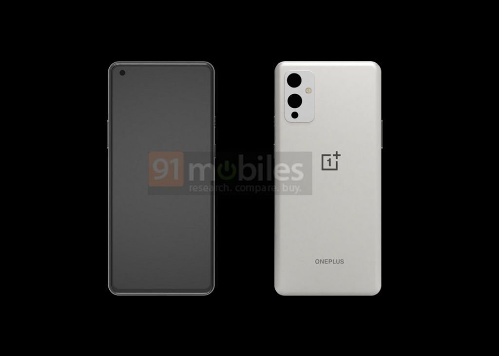 Leaked CAD renders of the OnePlus 9 on black background