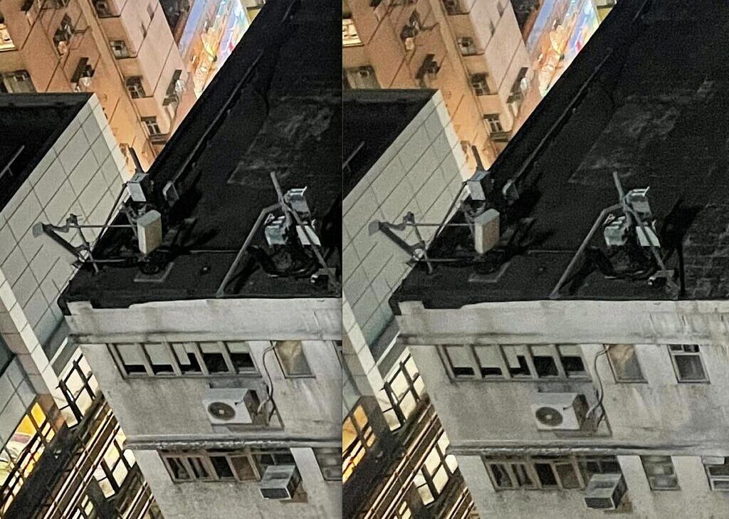 iPhone 12 Pro Max image zoomed in (left) and iPhone 12 Pro image zoomed in