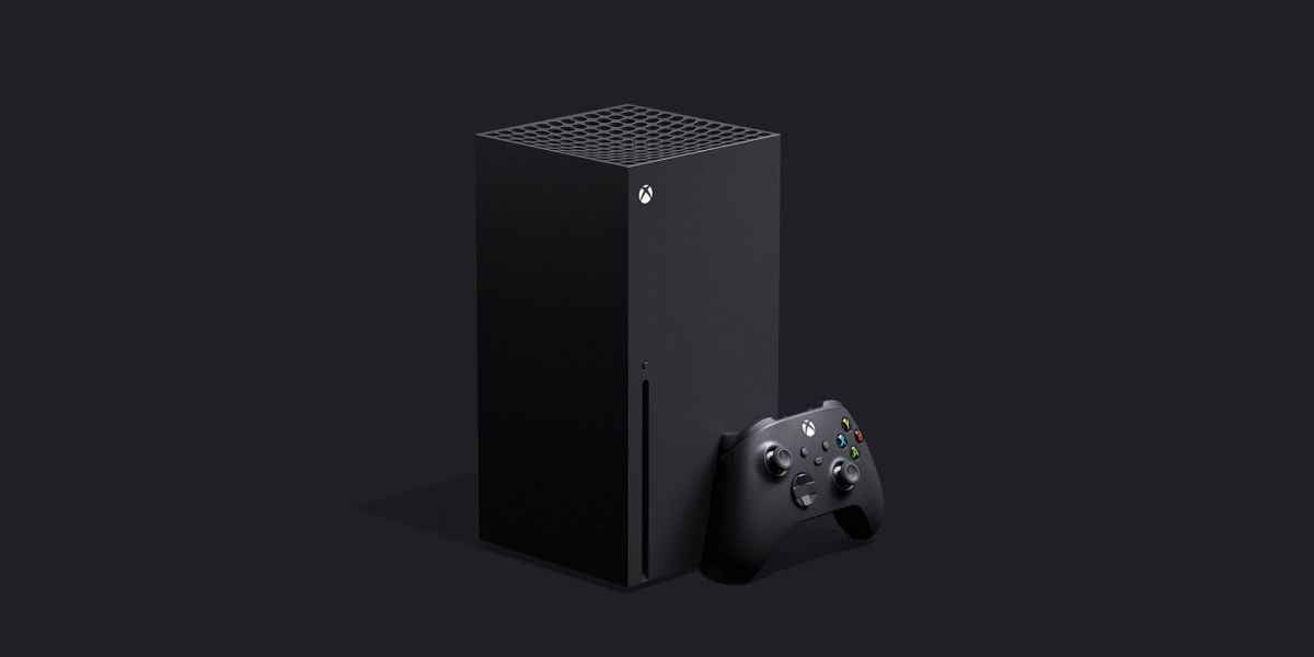 Xbox Series X on gray background