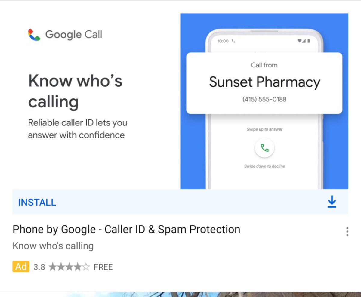 Google Call ad on YouTube
