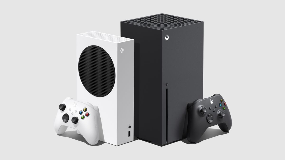 xbox series x and x next to each other on grey background