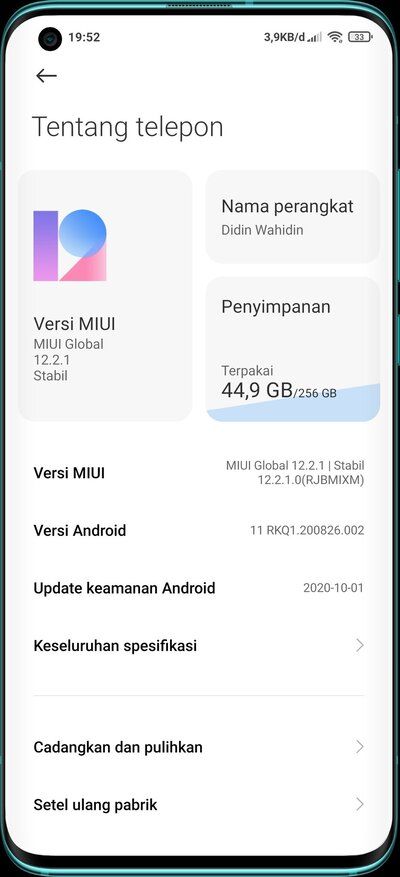 Xiaomi Mi 10 Android 11 MIUI 12 V12.2.1.0.RJBMIXM