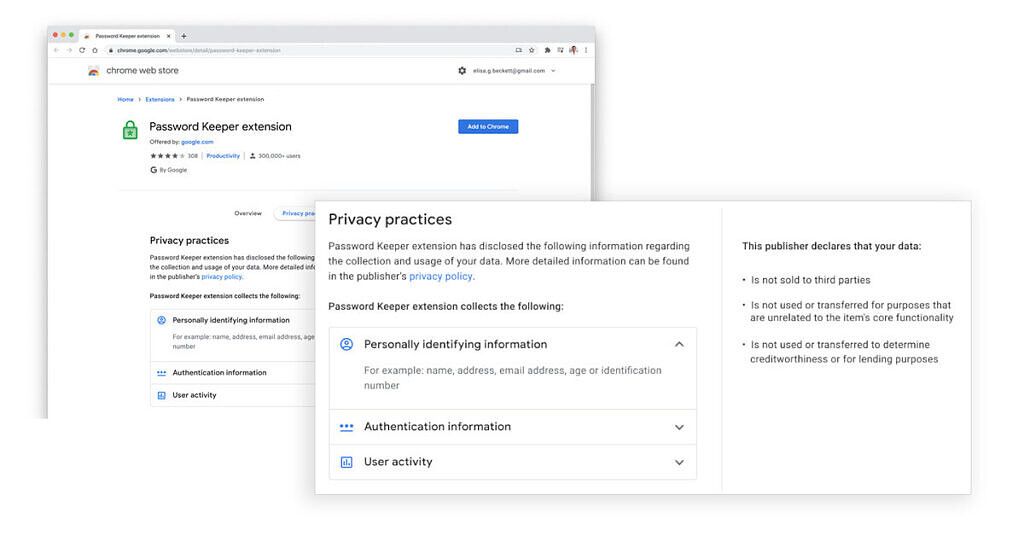 Google Chrome Extensions privacy features