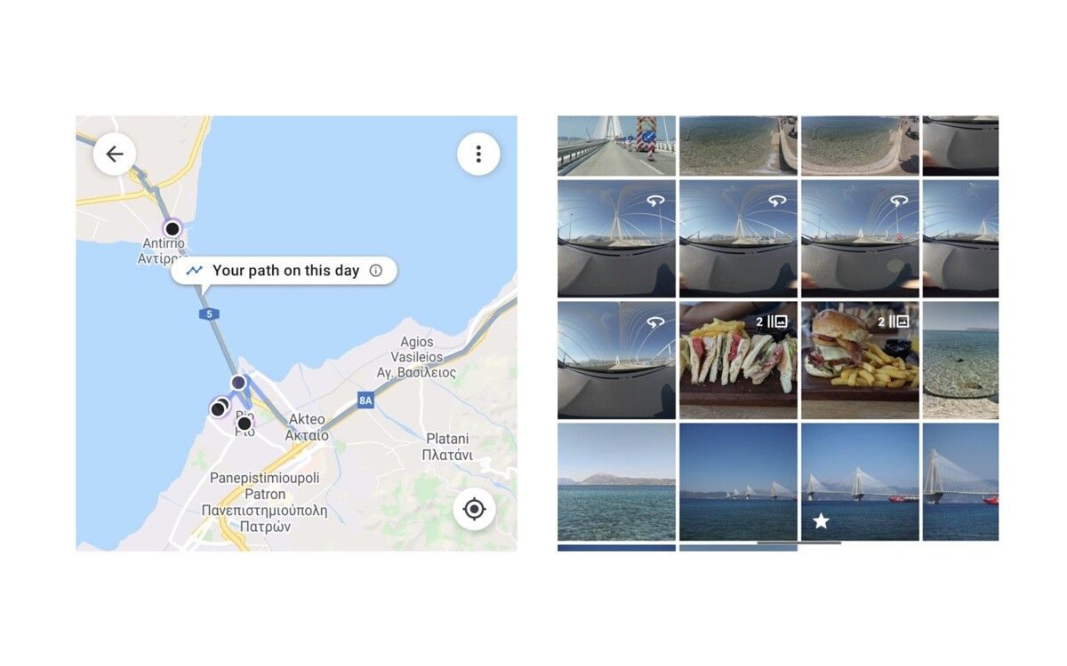 Google Photos Maps timeline