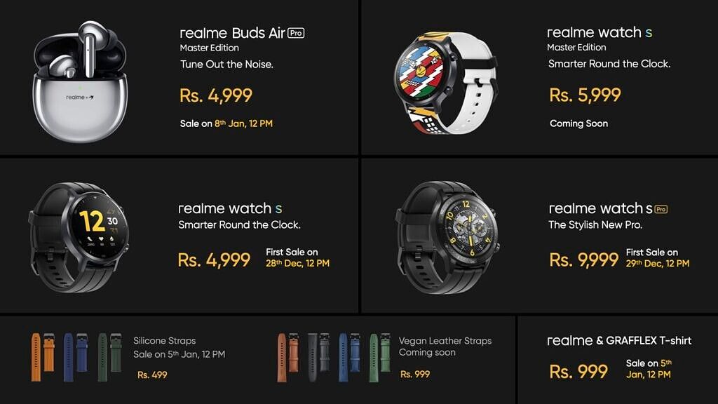 Realme Watch S Pro Watch S Buds Air Pro pricing and availability