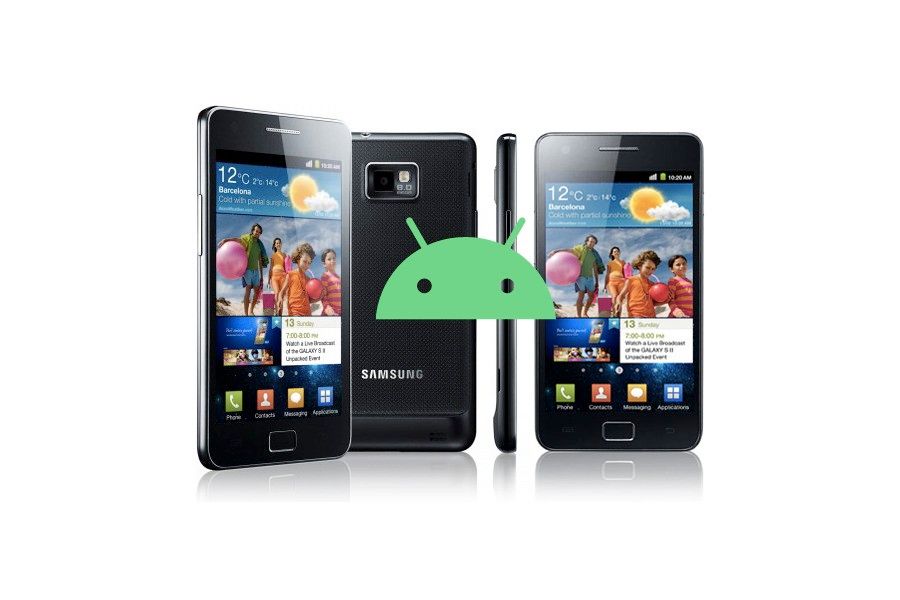 Samsung Galaxy S II with Android logo