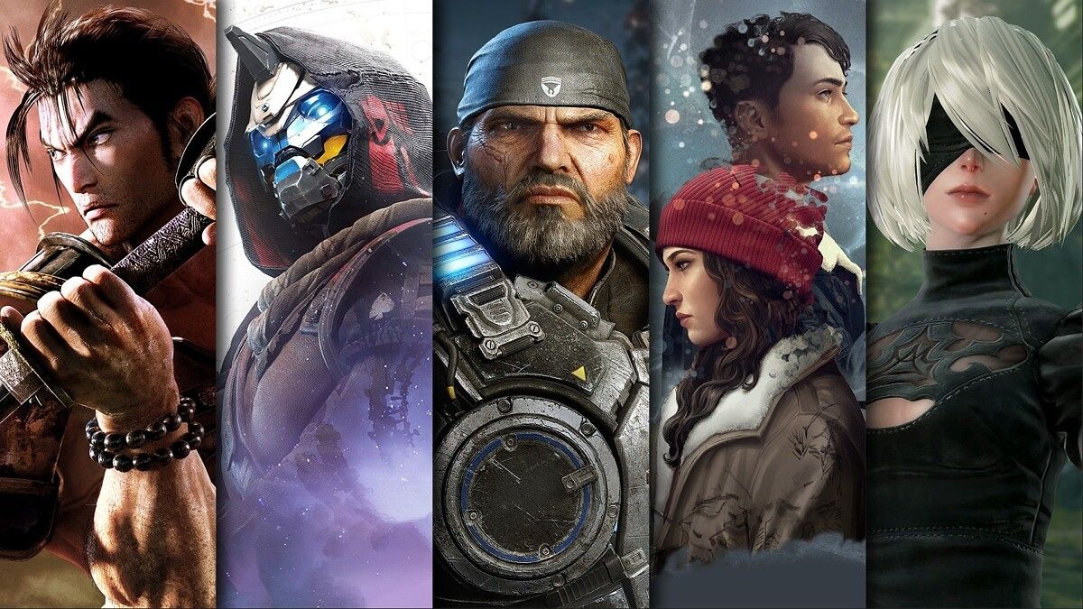 header images of five video game characters