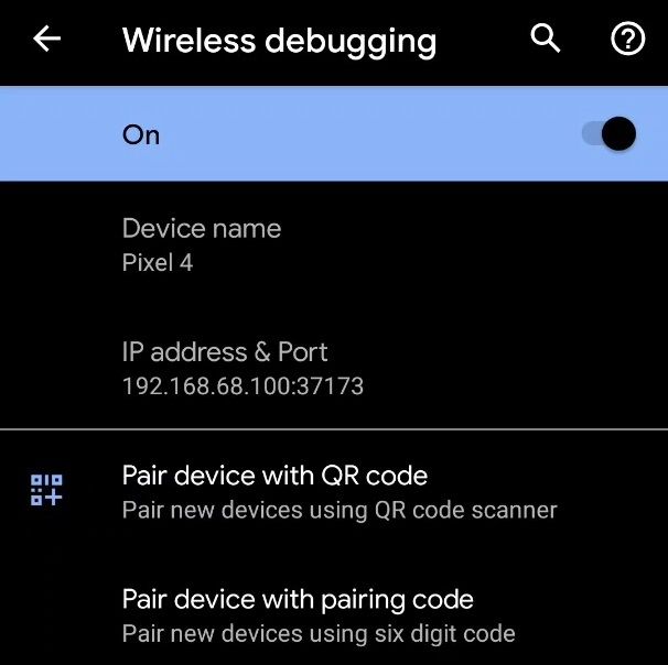 Android 11 wireless debugging
