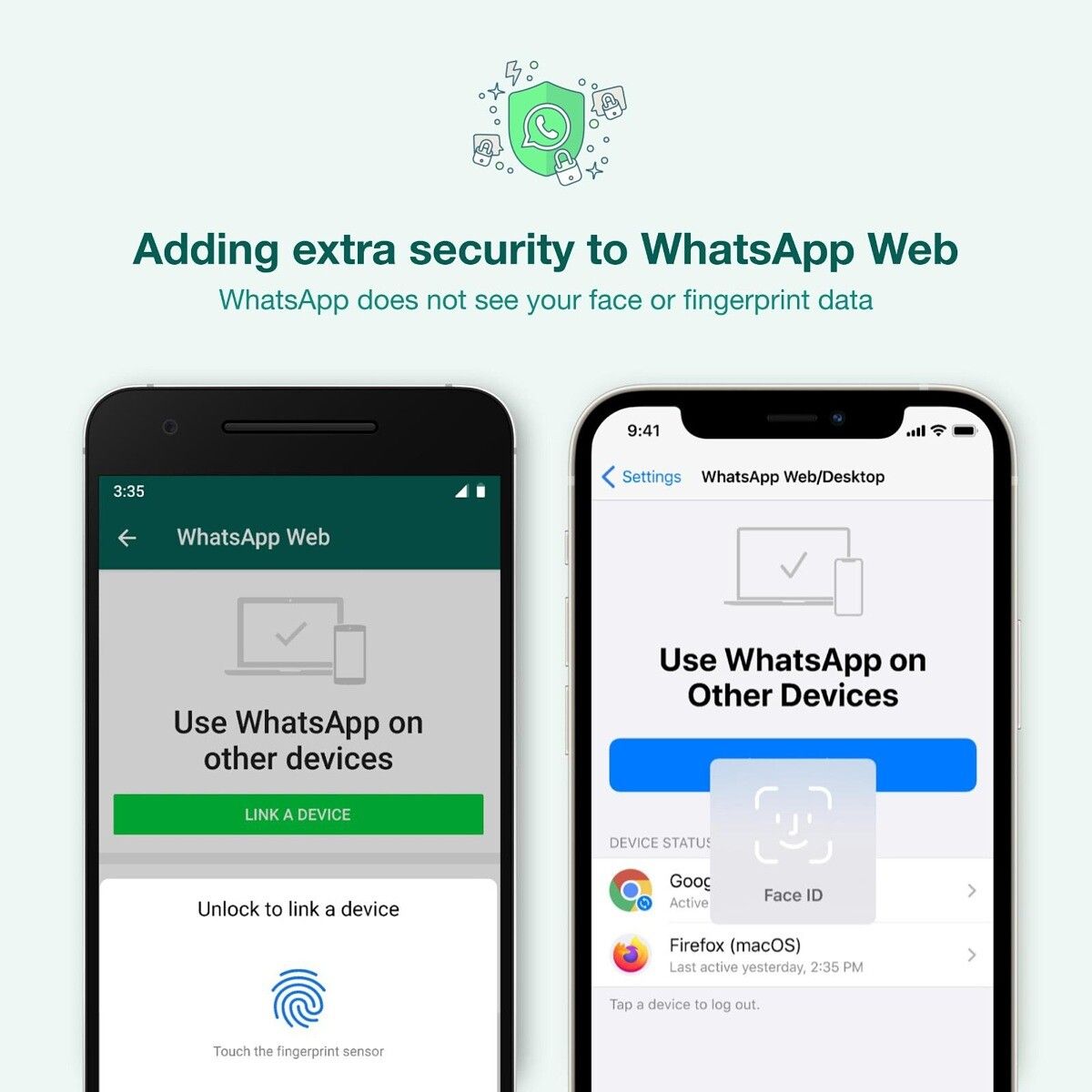 WhatsApp Web Biometric authentication