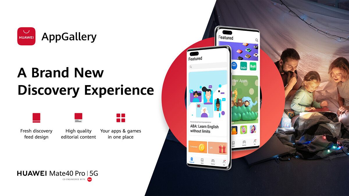 Huawei redesigns its AppGallery app store, adds a new "Featured" tab