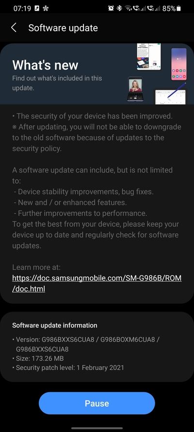 Samsung Galaxy S20 series receives updates with February 2021 security ...
