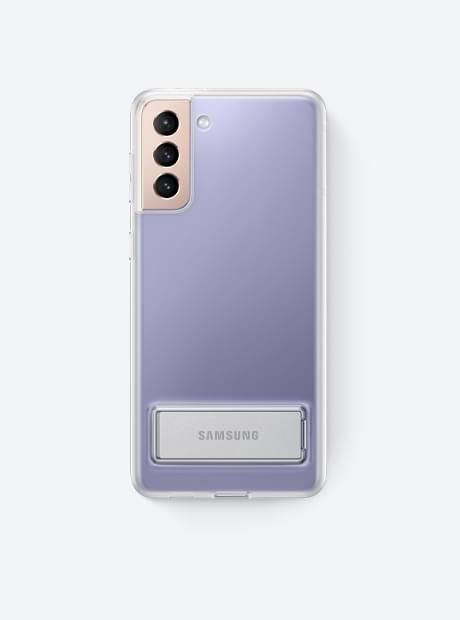 The official clear standing cover with Samsung includes a kickstand that allows you to set your phone on a table to watch content easily, and also features a clear design that doesn't hide your device's flair and color.