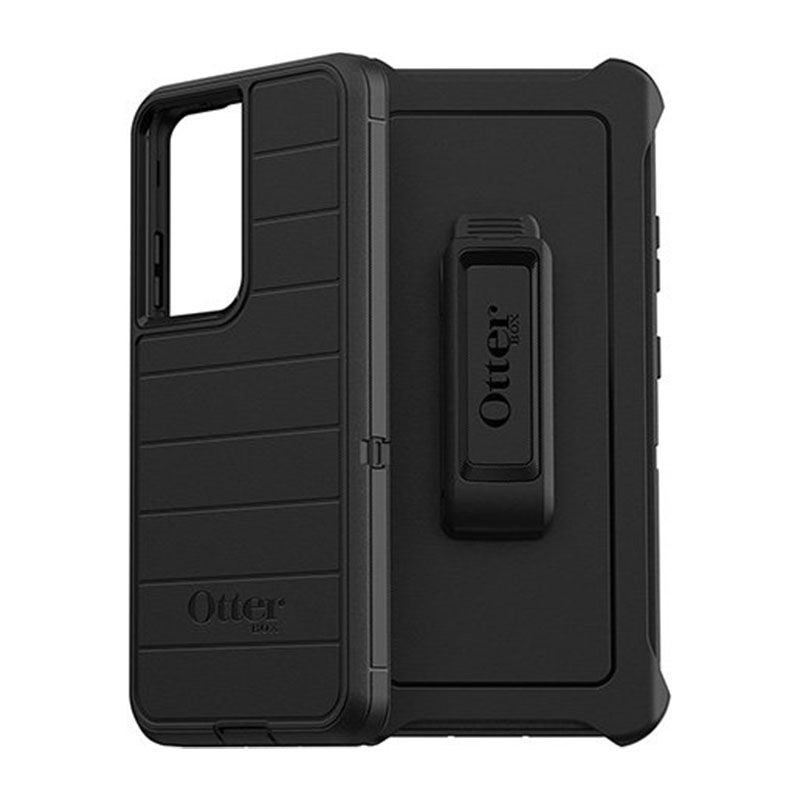 The Defender Series is the toughest case from Otterbox. It has an outer polycarbonate shell to protect your phone from impacts, a synthetic rubber slipcover to cushion your device, and it comes with a polycarbonate holster to help you easily clip it to your belt. It also has a port cover to prevent dust and lint from getting into your device's USB Type-C port, an antimicrobial coating, and a MIL-STD 810G X4 rating.
