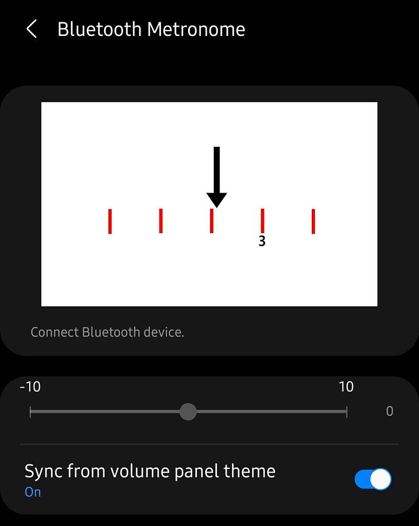 Samsung SoundAssistant Bluetooth Metronome feature