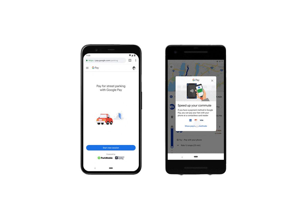 Google Maps parking and transit payments