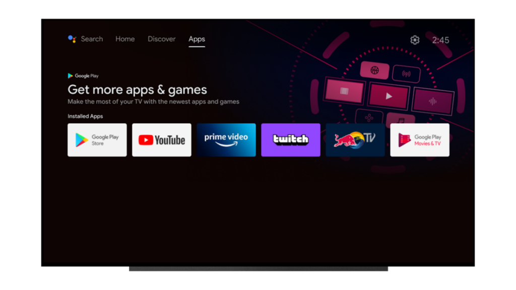 Apps tab on Android TV