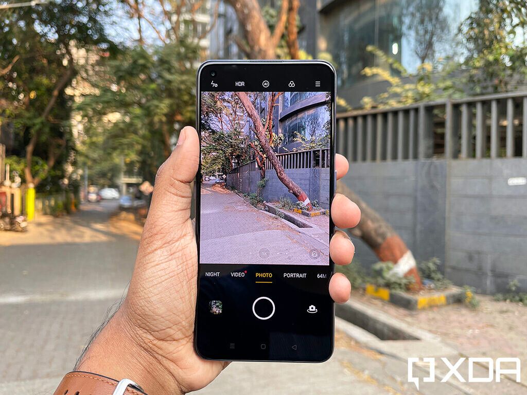 Realme X7 Pro showing Realme UI camera app