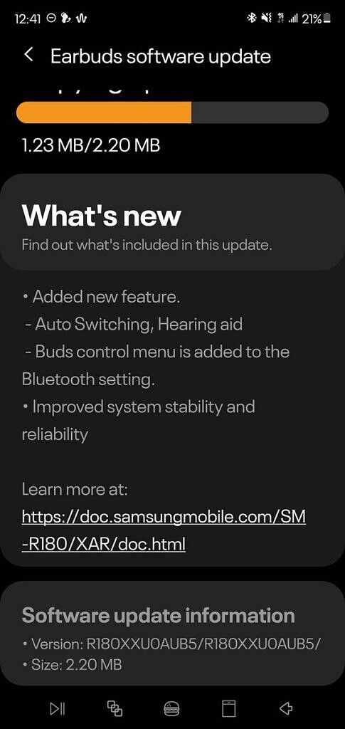 Samsung Galaxy Buds Live update with Hearing Aid