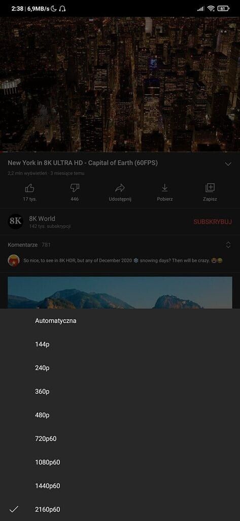 YouTube app Android unsupported video resolution options