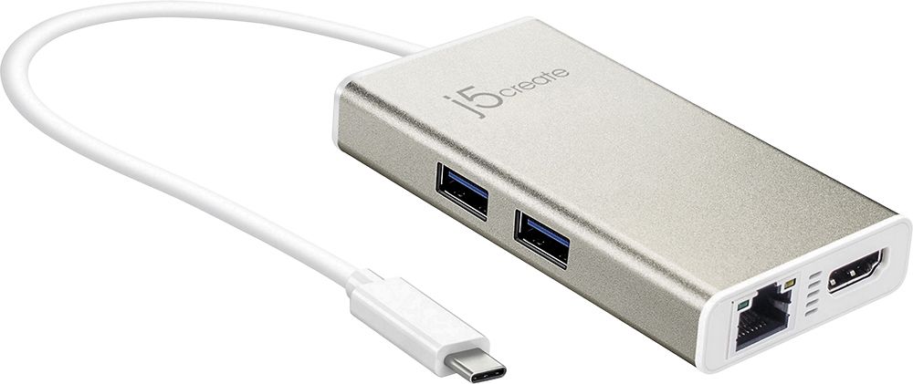 Il s'agit d'un hub USB Type-C plus cher avec plusieurs ports.  En plus du Gigabit Ethernet, il dispose de deux ports USB 3.0 et HDMI.