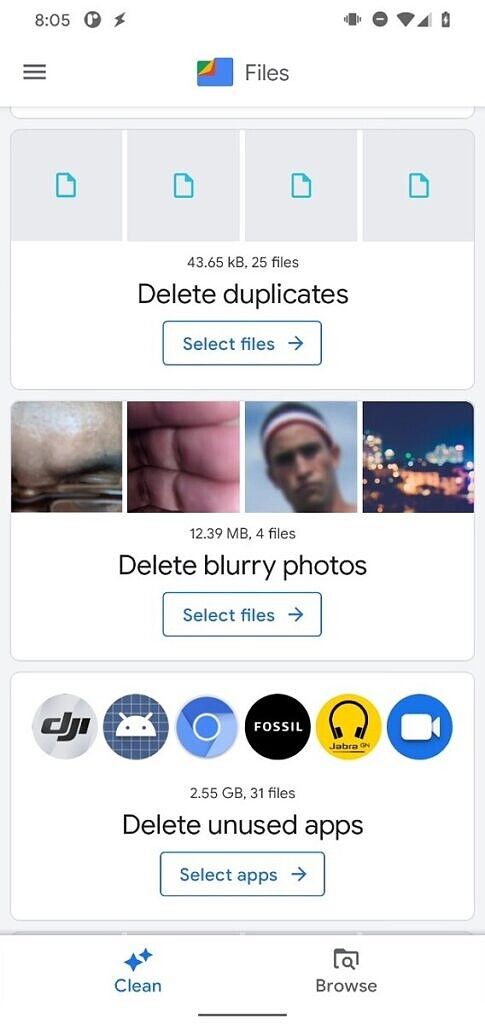 Files by Google delete blurry photos