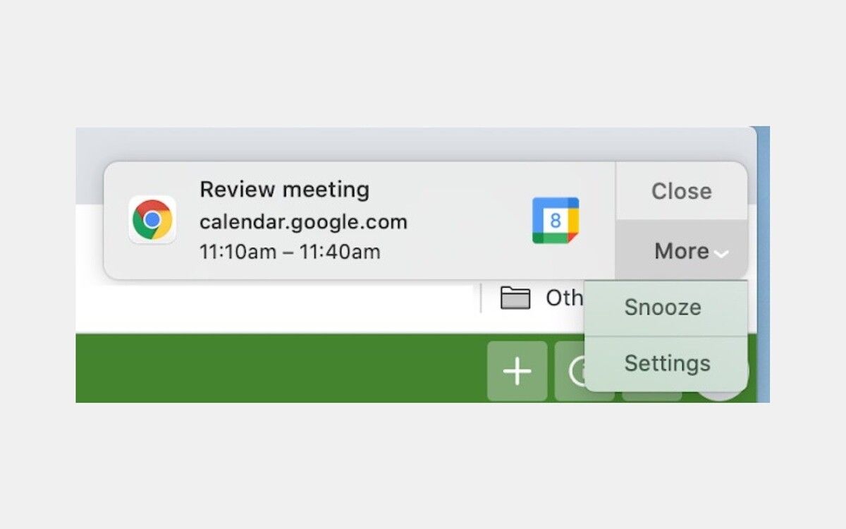 Google Calendar snooze notifications desktop