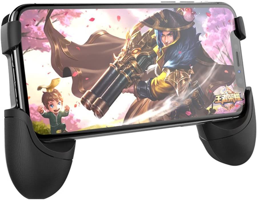 This is a simple controller-style grip that offers better control to the user and the kickstand at the back is also useful while watching videos or movies.