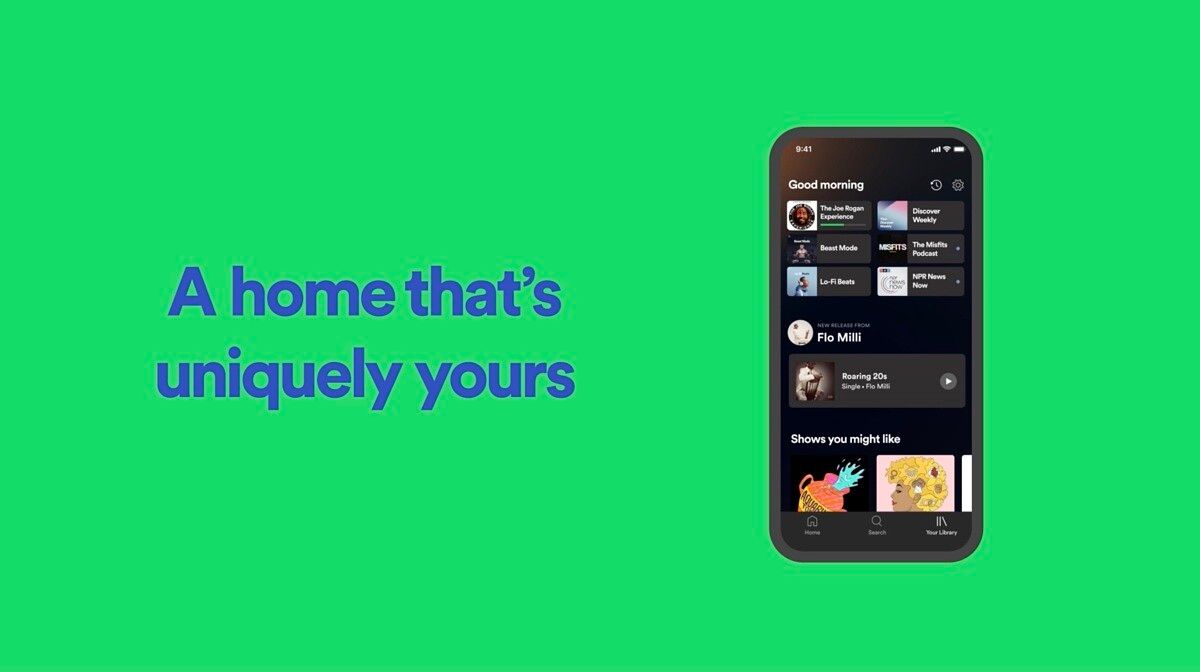 Spotify new home screen