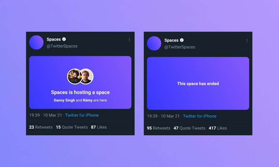twitter spaces cards