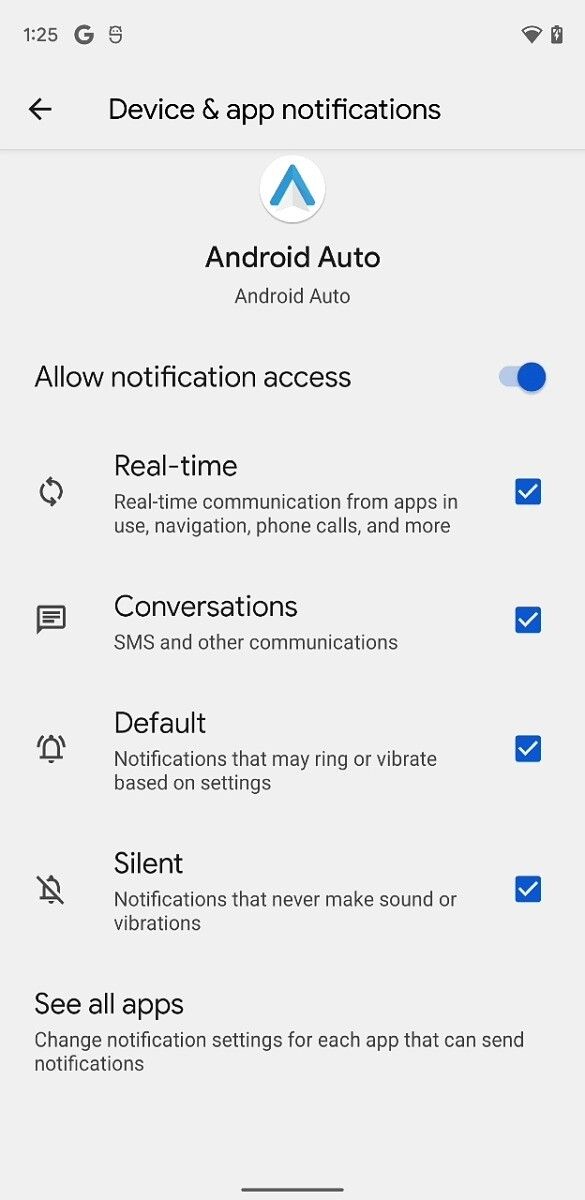 Android 12 DP3 enhanced settings for notifications